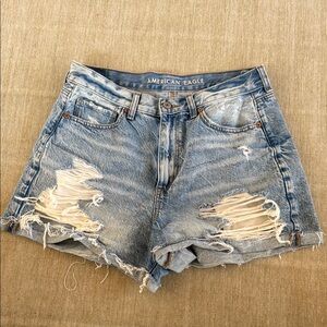 American Eagle Outfitters Women's Blue Denim mom Short